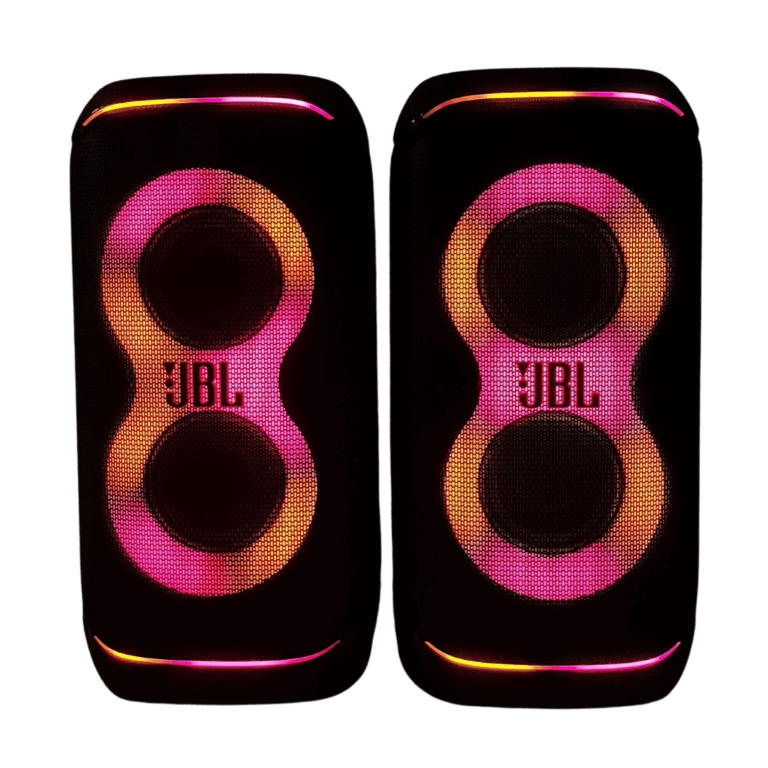 2xJBL Partyboxen mit buntem Licht