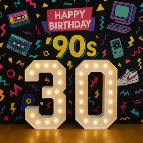 Beleuchtete 30_Partymotto 90er_Braunschweig