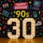 XXL Leuchtzahl mieten _Partymotto 90er_Braunschweig