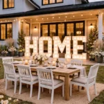 Leuchtbuchstaben HOME Einweihungsfeier mieten