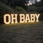 OH BABY Leuchtbuchstaben – Babyparty & Gender Reveal (XXL)